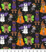 Quilting Cotton Dog Costume Party Black Halloween Fabric Traditions
