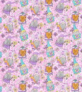 Quilting Cotton Easter Gnomes on Pink Fabric