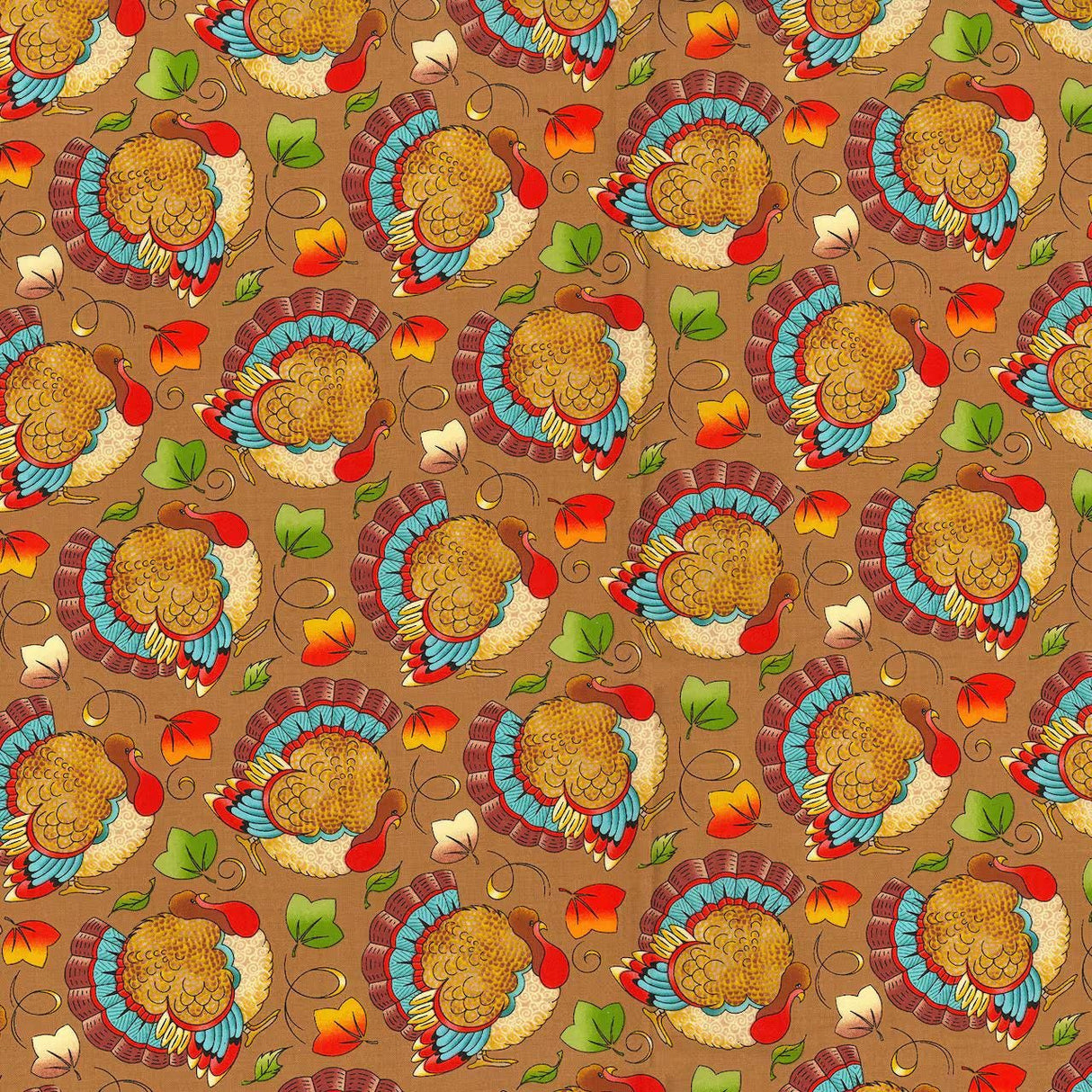 Quilting Cotton Fall Turkeys Fabric Traditions