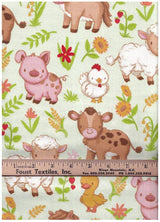 Flannel Fabric Farmyard Babies 100% Cotton