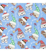 Quilting Cotton Glitter Dogs Christmas Fabric