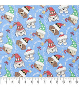 Quilting Cotton Glitter Dogs Christmas Fabric