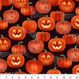 Quilting Cotton Glitter Jack O' Lantern Halloween Fabric