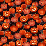 Quilting Cotton Glitter Jack O' Lantern Halloween Fabric
