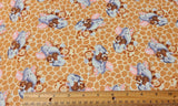 Quilting Cotton Jungle Babies Giraffe Print Brown Robert Kaufman