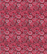 Quilting Cotton Paisley Hearts Black Valentine’s Day Fabric