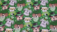 Quilting Cotton St. Patricks Day Dog on Green Fabric