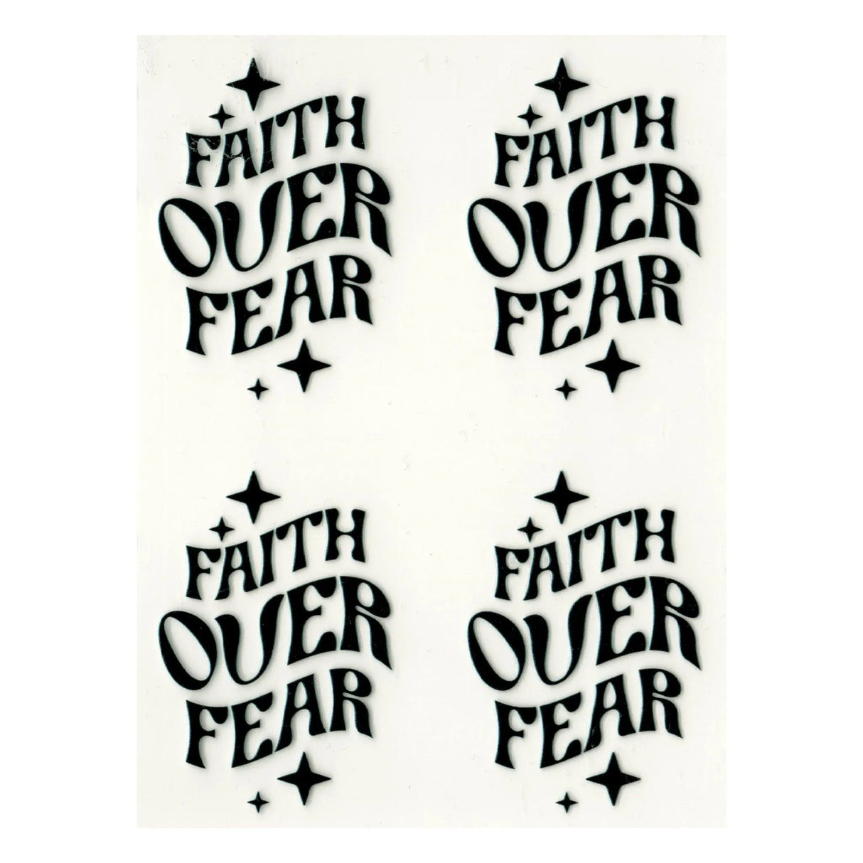 UV DTF Decal - Faith Over Fear (4 Decals 2")