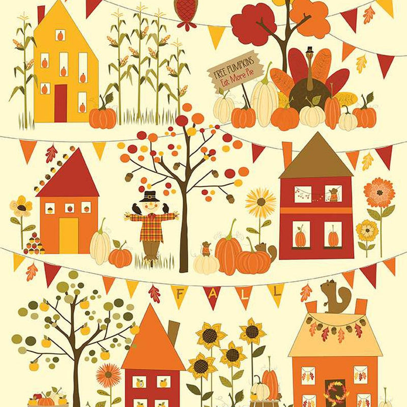 Fabric Panel Fall's in Town 100% Cotton Riley Blake