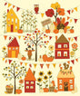 Fabric Panel Fall's in Town 100% Cotton Riley Blake