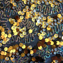 Fame Stretch Mesh Sequin Polyester Fabric - 2-Way Stretch, Embroidered Sequins, 50" Width, 287 GSM (1 Yard)
