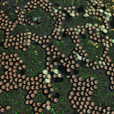 Fame Stretch Mesh Sequin Polyester Fabric - 2-Way Stretch, Embroidered Sequins, 50" Width, 287 GSM (1 Yard)