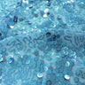 Fame Stretch Mesh Sequin Polyester Fabric - Embroidered Sequins, 50" Width, 2-Way Stretch (1 Yard)