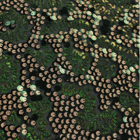 Fame Stretch Mesh Sequin Polyester Fabric - Embroidered Sequins, 50" Width, 2-Way Stretch (1 Yard)