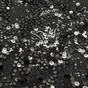 Fame Stretch Mesh Sequin Polyester Fabric - Embroidered Sequins, 50" Width, 2-Way Stretch (1 Yard)