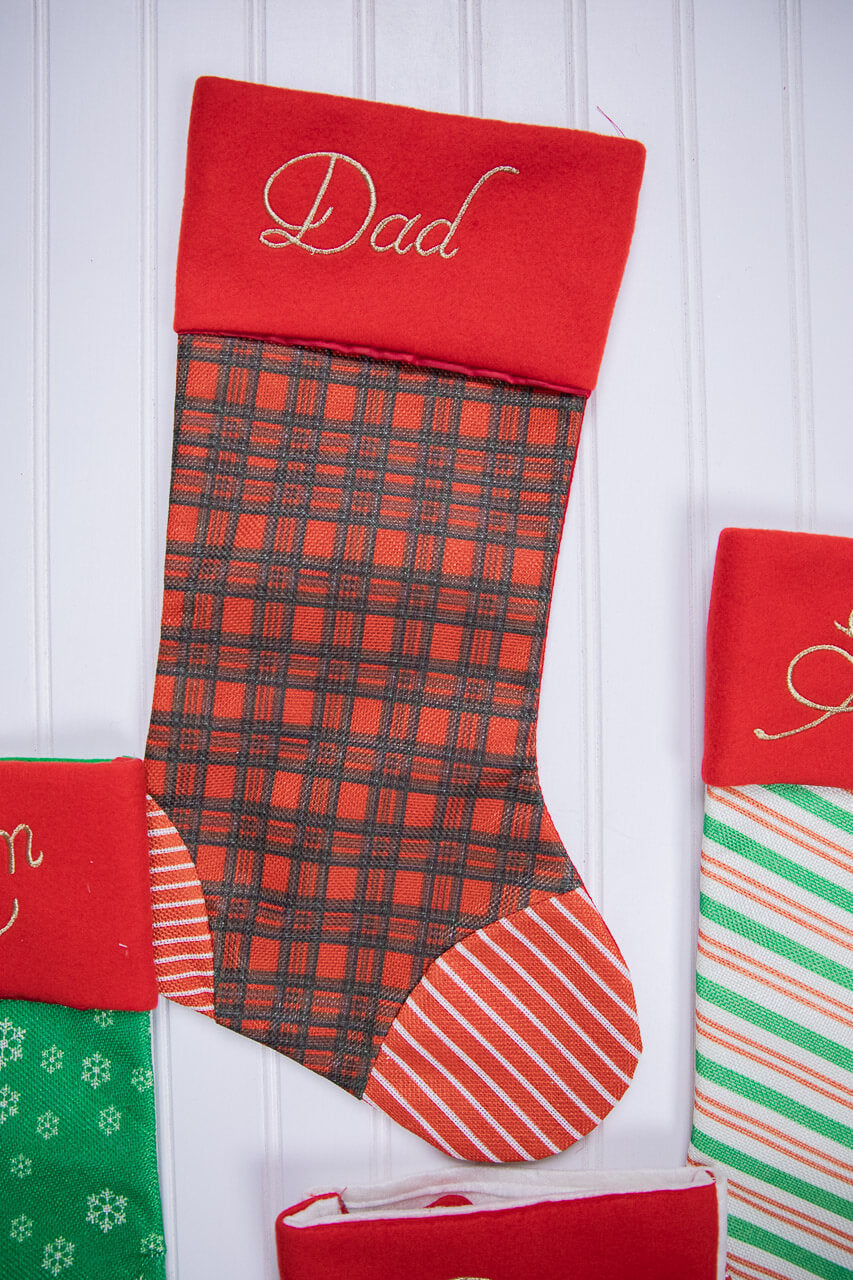 20” Fabric Holiday Stocking
