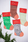 20 Inch Fabric Holiday Stocking Decorative Christmas Mantel Stocking