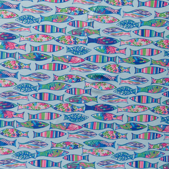 Swim Knit Fancy Fish Nylon Spandex 4-Way Stretch