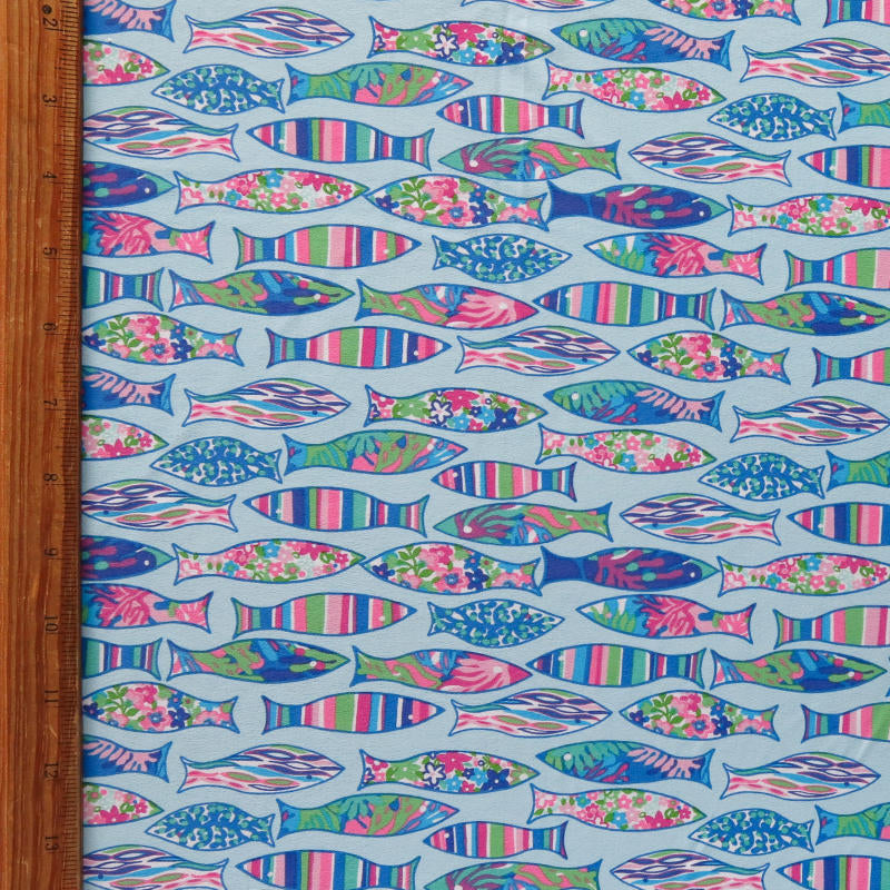 Swim Knit Fancy Fish Nylon Spandex 4-Way Stretch