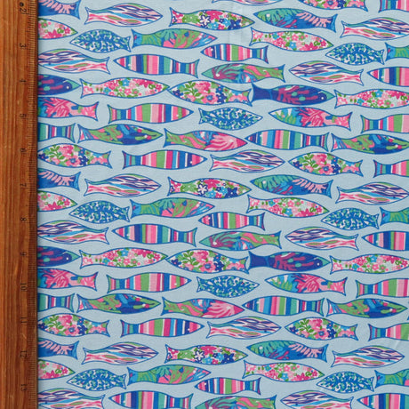 Swim Knit Fancy Fish Nylon Spandex 4-Way Stretch