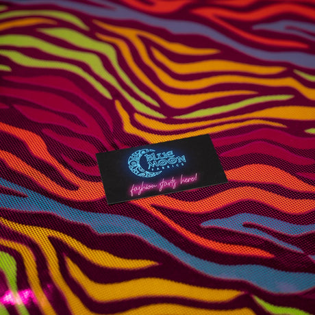 Foiled Spandex Fabric Fuchsia and Turquoise