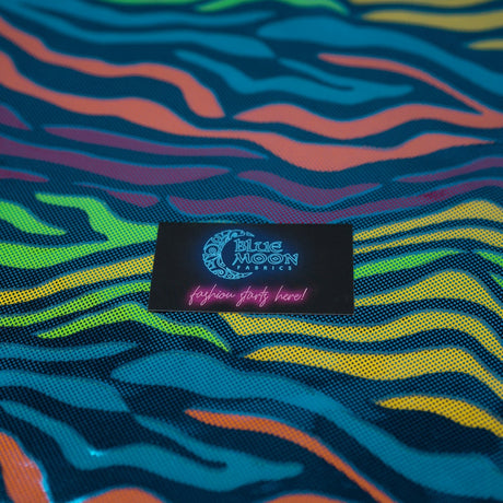 Foiled Spandex Fabric Fuchsia and Turquoise