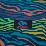 Fantastic Fever Foiled Spandex Nylon Spandex Fabric - Fuchsia/Turquoise, 58" Width, 270 GSM (1 Yard)