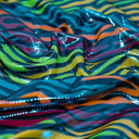 Foiled Spandex Fabric Fuchsia and Turquoise