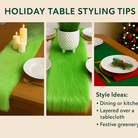 Faux Fur Table Runner Banana