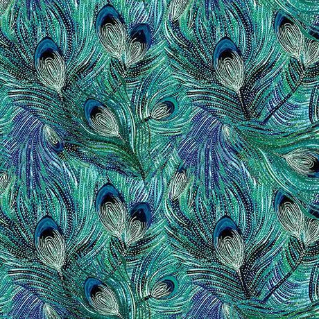 Cotton Feather Teal Affinity Fabric 44/45