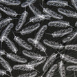 Nylon Spandex Swimsuit Fabric Feathers on Black