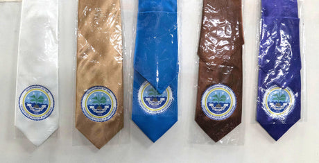 Federated States Of Micronesia Tie Polyester Fabric - National Seal, 56" Length, 3.5" Width (1 Piece)