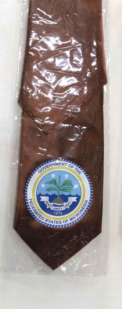 Federated States Of Micronesia Polyester Fabric - National Seal, 56" Length, 3.5" Width (1 Tie)