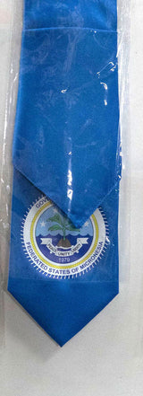 Federated States Of Micronesia Polyester Fabric - National Seal, 56" Length, 3.5" Width (1 Tie)