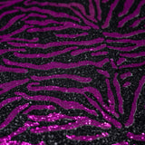 Felix Zebra Mesh Sequin Fabric - Black White Zebra Pattern, 58" Width (1 Yard)