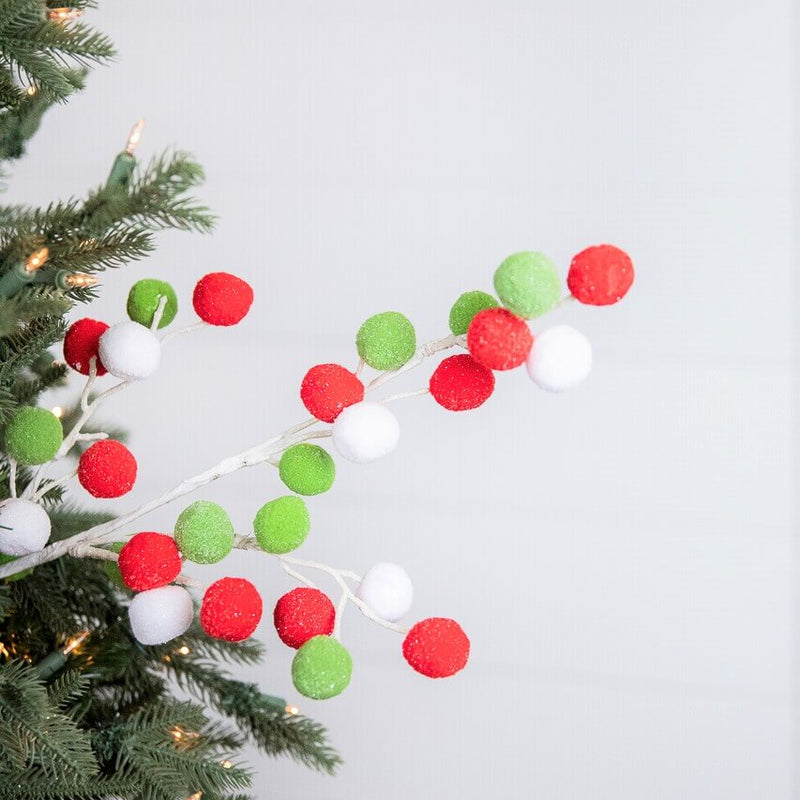 28” Felt Ball Spray - Red/White/Green