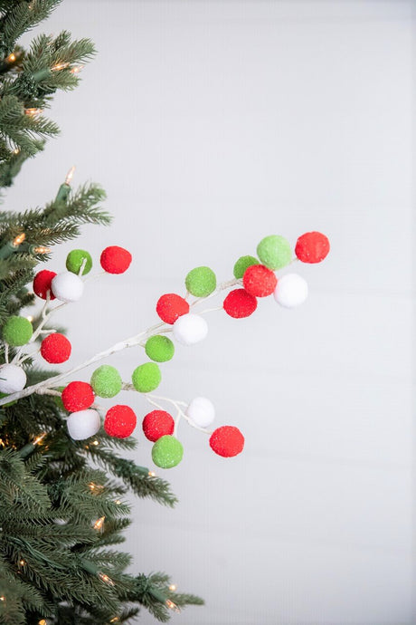 28” Felt Ball Spray - Red/White/Green
