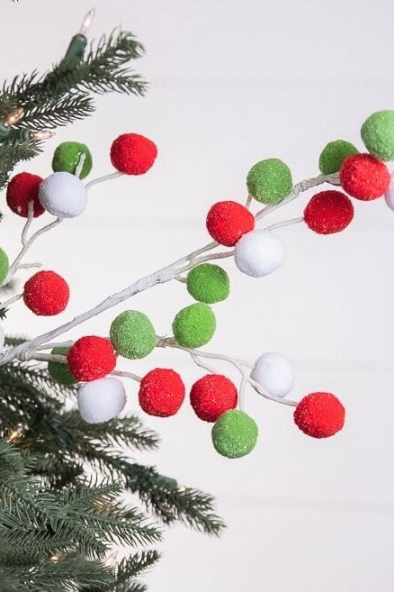 28” Felt Ball Spray - Red/White/Green