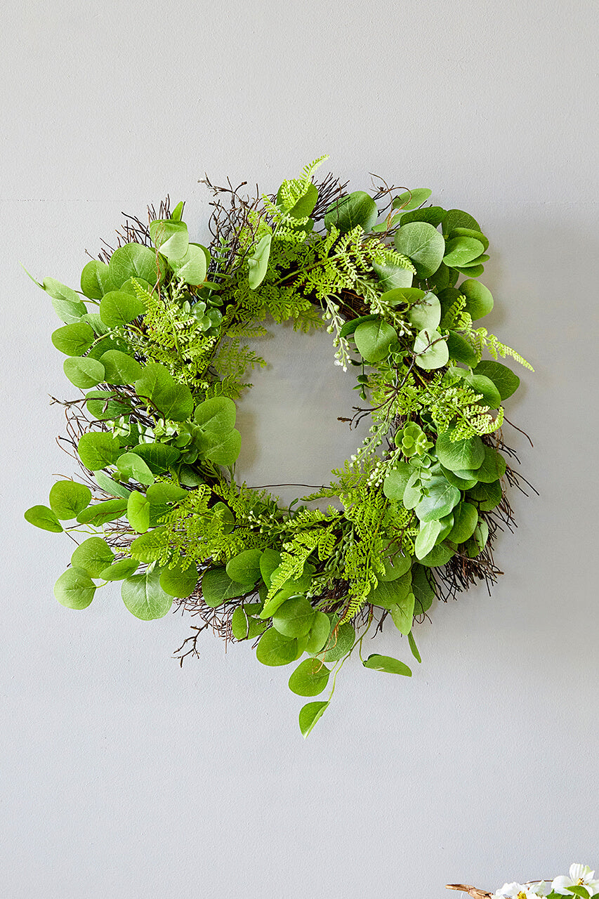 22" Eucalyptus Fern Wreath