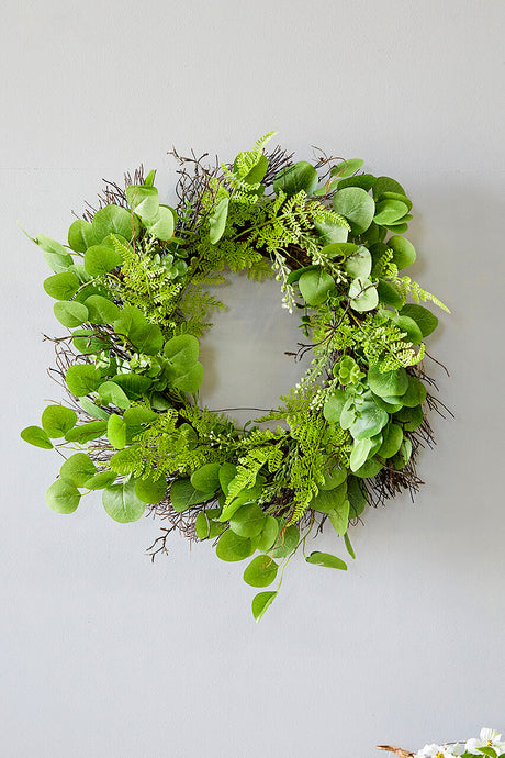 22" Eucalyptus Fern Wreath