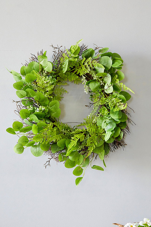 22" Eucalyptus Fern Wreath