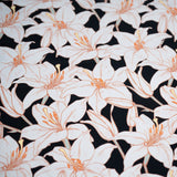 Printed Spandex Fabric White Lilies