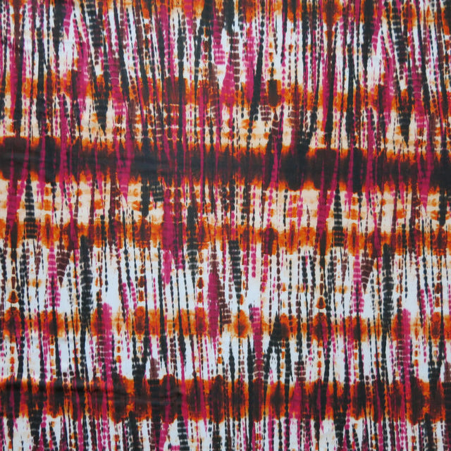 Swim Knit Poly Spandex Fiery Tie Dye
