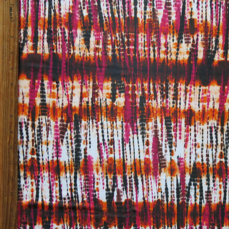 Swim Knit Poly Spandex Fiery Tie Dye