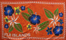 Fiji Islands Tropical Flowers Banana Leaf Polyester Fabric - Royal Blue Tropical Flowers, Banana Leaf Print, 72" L x 45" W (1 Piece)