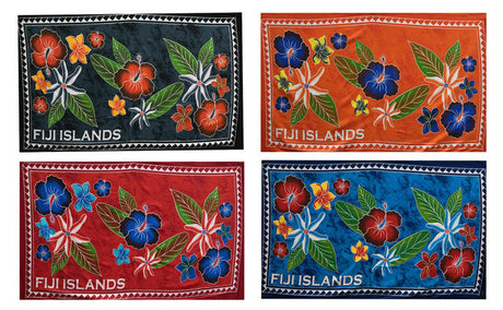 Polyester Sarong Fiji Islands Tropical Flowers Banana Leaf