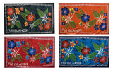 Fiji Islands Tropical Flowers Banana Leaf Polyester Fabric - Royal Blue Tropical Flowers, Banana Leaf Print, 72" L x 45" W (1 Piece)