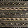 Fijian Geometric Design Cotton Light Barkcloth Fabric - Dark Brown, Brown, 45" Width (1 Yard)