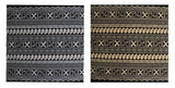 Fijian Geometric Design Cotton Light Barkcloth Fabric - Dark Brown, Brown, 45" Width (1 Yard)