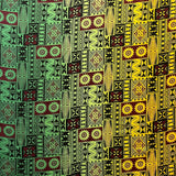 Fijian Tapa Barkcloth Cotton Fabric - Multicolored Ombre Island Print, 45" Width (1 Yard)